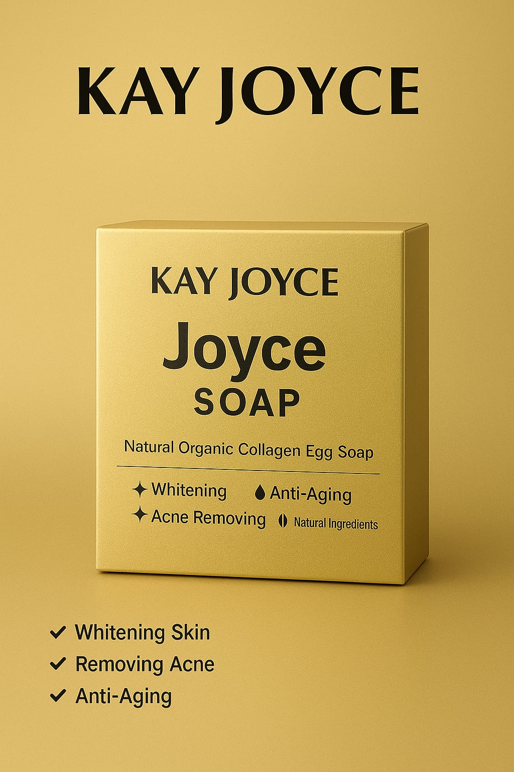 KayJoyce Joyce Soap – Savon Collagène Naturel Éclaircissant & Anti-Âge